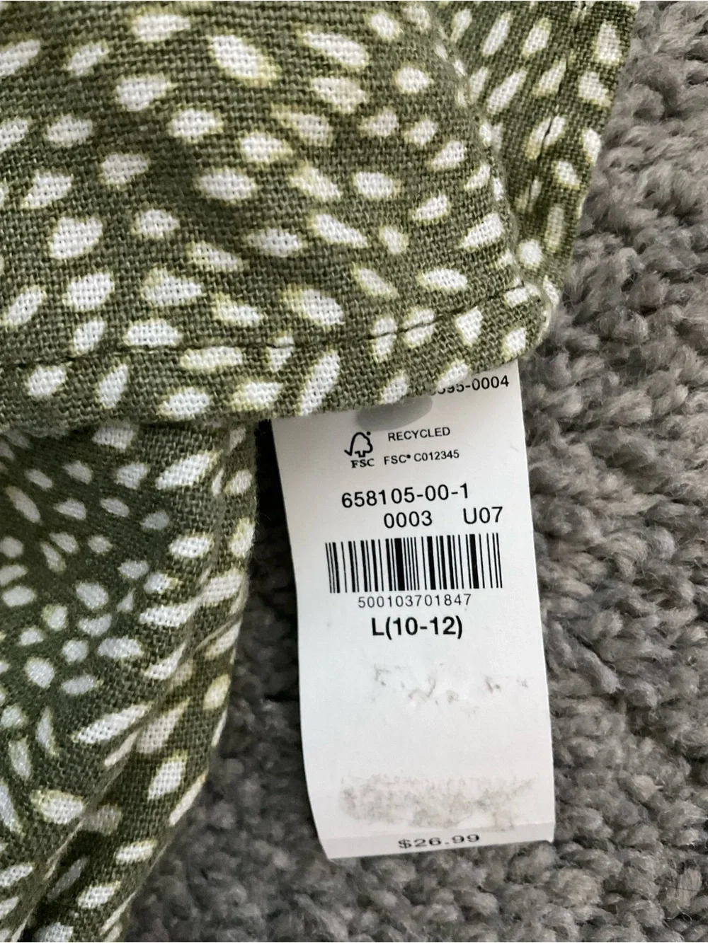 Old Navy Olive Green and White One-Shoulder Ruffle Kids Romper